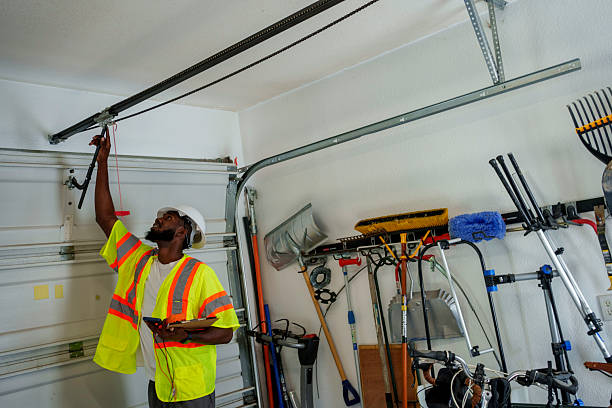 Professional Garage Door Installation technician working in Dulles Town Center, VA